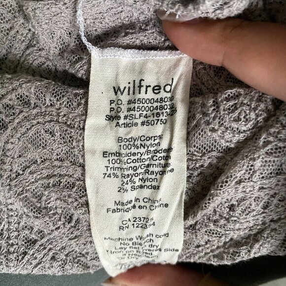 Aritzia | NWOT Wilfred Mauve Gray Volant Sleeveless Racerback Lace Tank Size XS - Picture 9 of 10